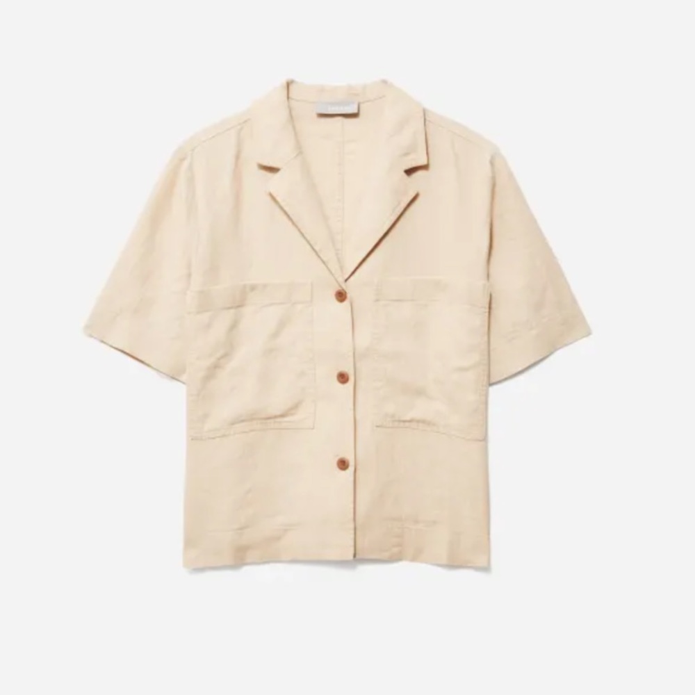 NWT Everlane Linen Workwear Shirt in Warm Khaki